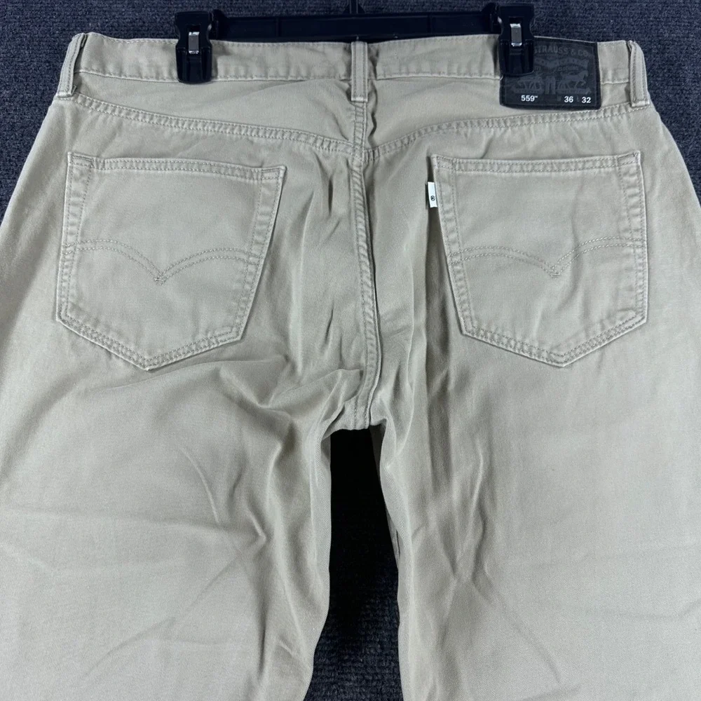 Levi's 559 Relaxed Straight Jeans Mens 36x32 W36 L32 Tan Khaki Denim Pants